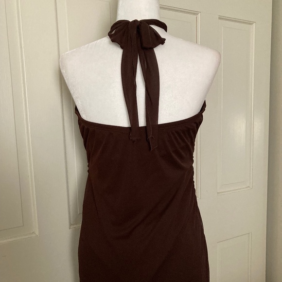 Boston Proper Brown Shirred Overlay Jumpsuit NEW Size 14 - Picture 6 of 16
